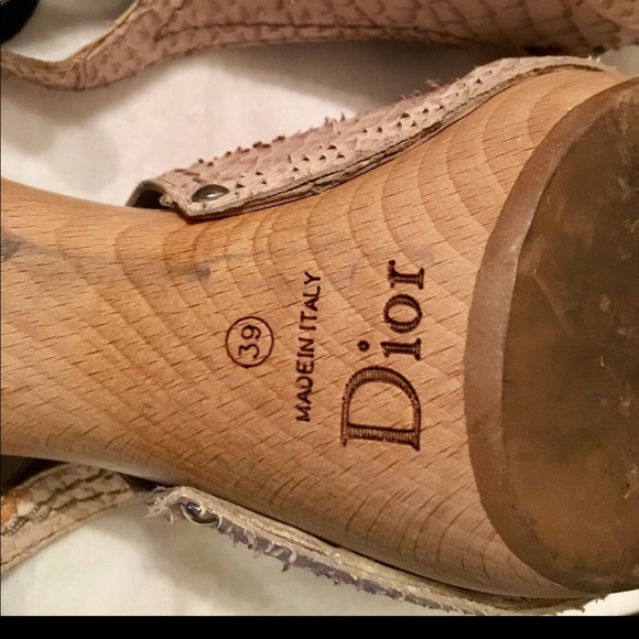 Christian Dior Python sling-back platform heels - Picture 5 of 8